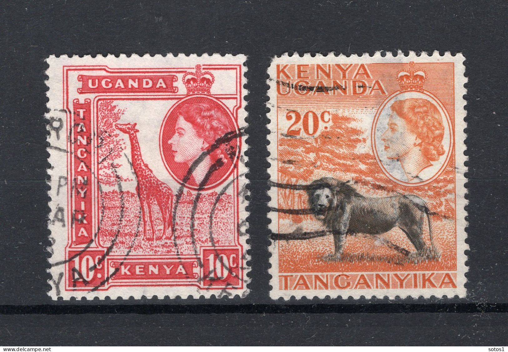 KENYA UGANDA TANGANYIKA Yt. 91/92° Gestempeld 1954/1958 - Kenya, Uganda & Tanganyika