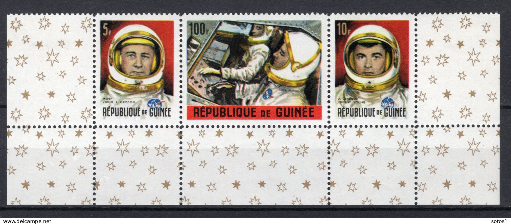 GUINEE REP. Mi. 302-303-307 MH 1965 - Guinea (1958-...)