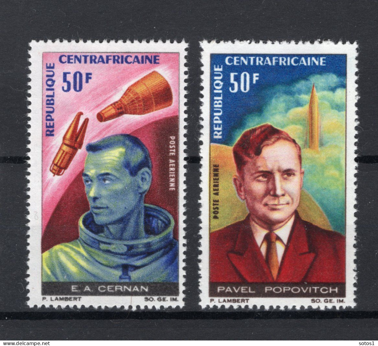 CENTRAFRICAINE Yt. PA43/44 MH Luchtpost 1966 - Central African Republic