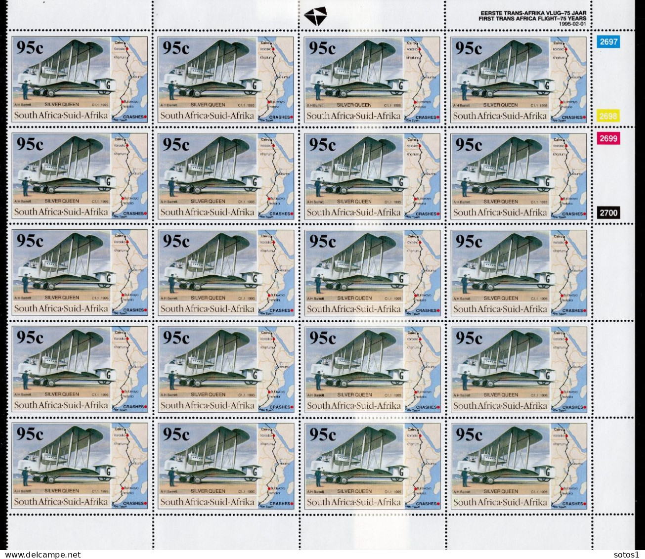 ZUID AFRIKA Yt. 868 MNH 20 Stuks 1995 - Neufs