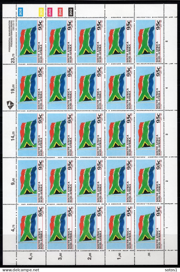 ZUID AFRIKA Yt. 848/851 MNH 25 Stuks 1994 - Nuovi