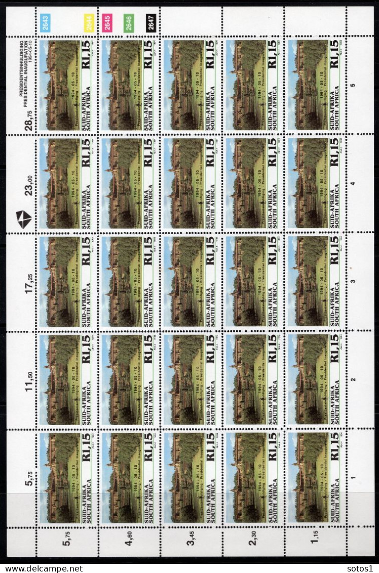 ZUID AFRIKA Yt. 848/851 MNH 25 Stuks 1994 - Unused Stamps