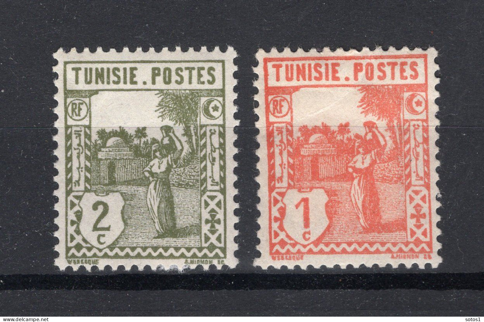 TUNESIE FR. Yt. 120/121 MH 1926 - Unused Stamps