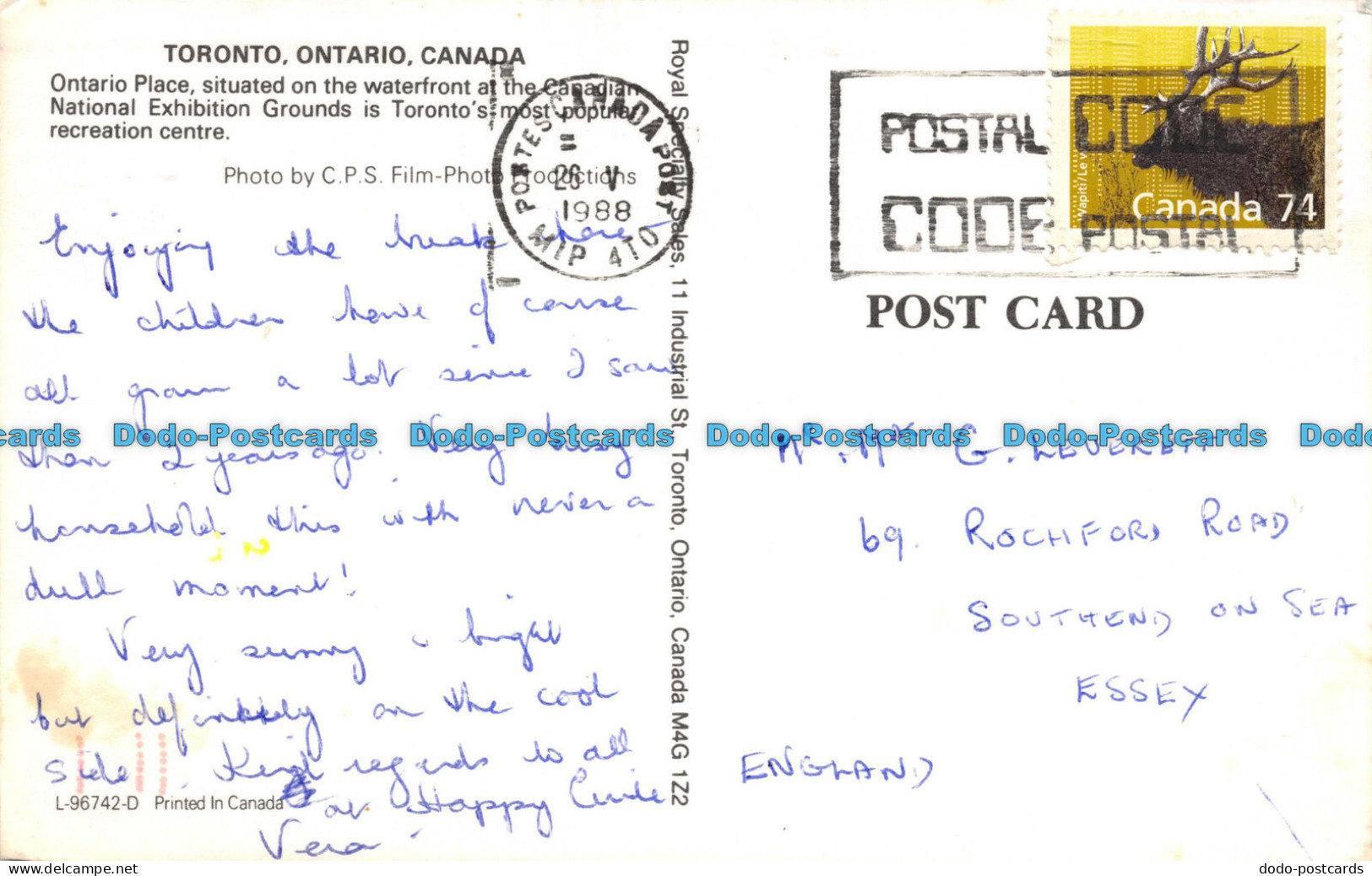 R069097 Toronto. Ontario. Canada. Ontario Place. 1988 - Monde