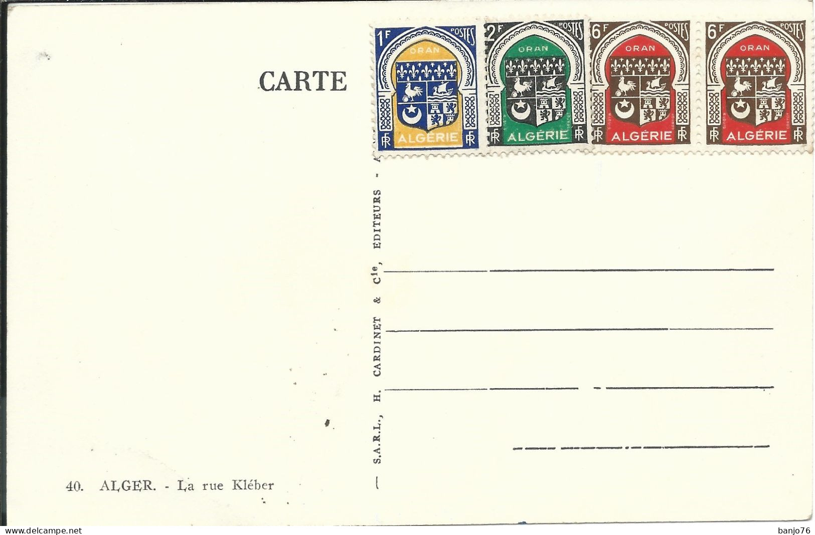 ALGERIE - Alger - La Rue Kléber - Carte Affranchie Non Circulée - Alger