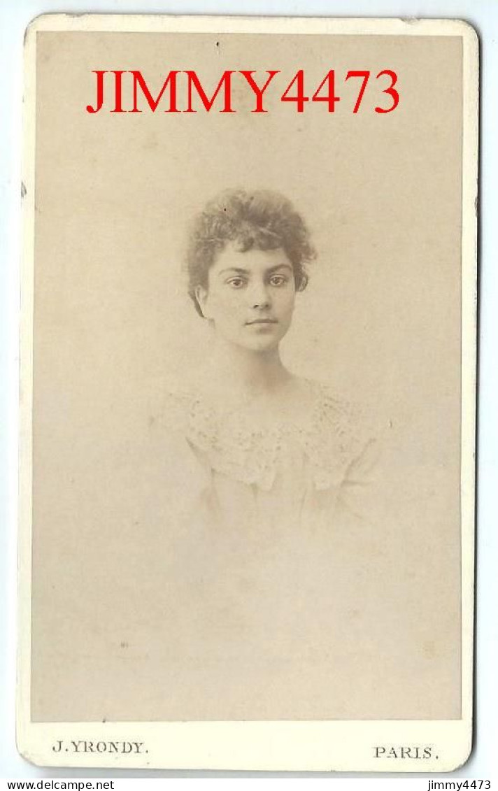 CARTE CDV - Phot. J. Yrondy  Paris - Portrait D'une Jolie Jeune Fille, à Identifier - Tirage Aluminé 19 ème - Old (before 1900)