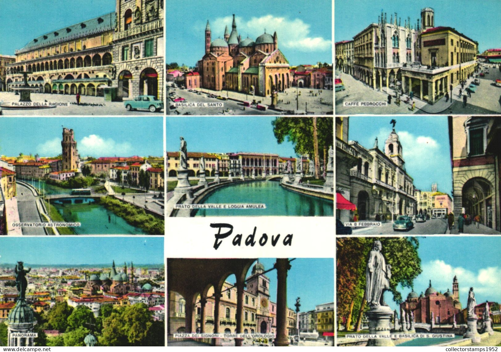 PADUA, VENETO, MULTIPLE VIEWS, ARCHITECTURE, CAR, FOUNTAIN, BRIDGE, BUS, STATUE, ITALY, POSTCARD - Padova (Padua)