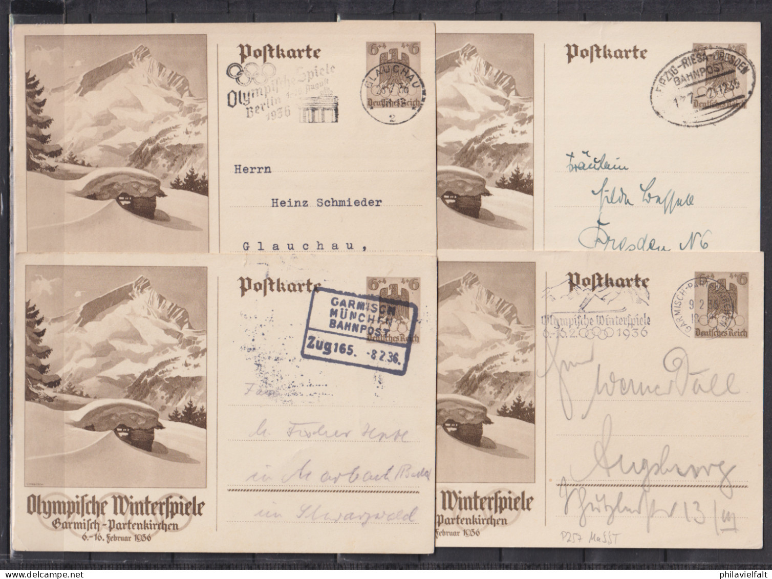 Dt.Reich Sammlung Der Olympia-Ganzsachen MiNo. P 257/58,259/60,261/62 O Oder SSt - Cartes Postales