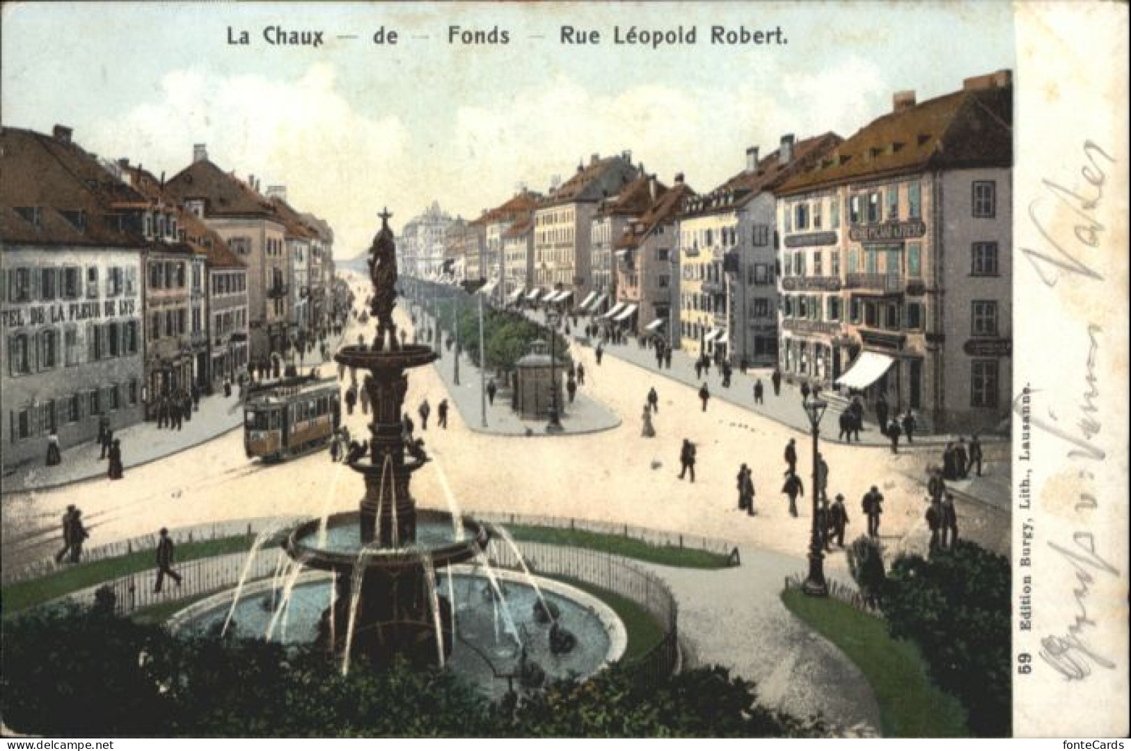 10890734 La Chaux-de-Fonds La Chaux-de-Fonds Rue Leopold Robert Brunnen Strassen - Other & Unclassified
