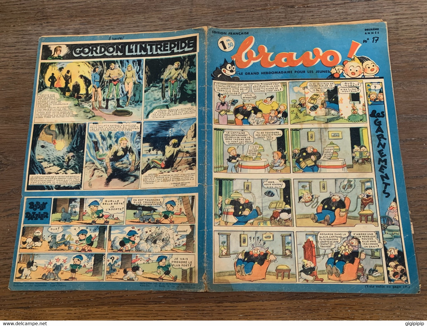 REVUE JOURNAL BRAVO 1942 17 Childe Wijnd Et Le Dragon Enchanté Partie De Cartes Gordon L Intrépide Omer Van De Weyer - Otras Revistas