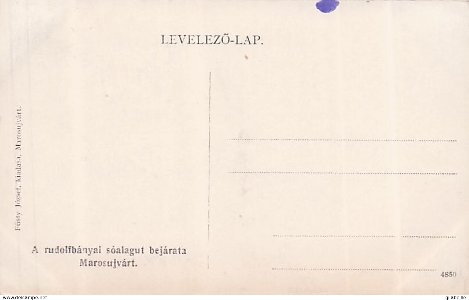 Roumania- MAROSUJVART - A Rudolfbanyai Soalagut Bejarata - Roemenië