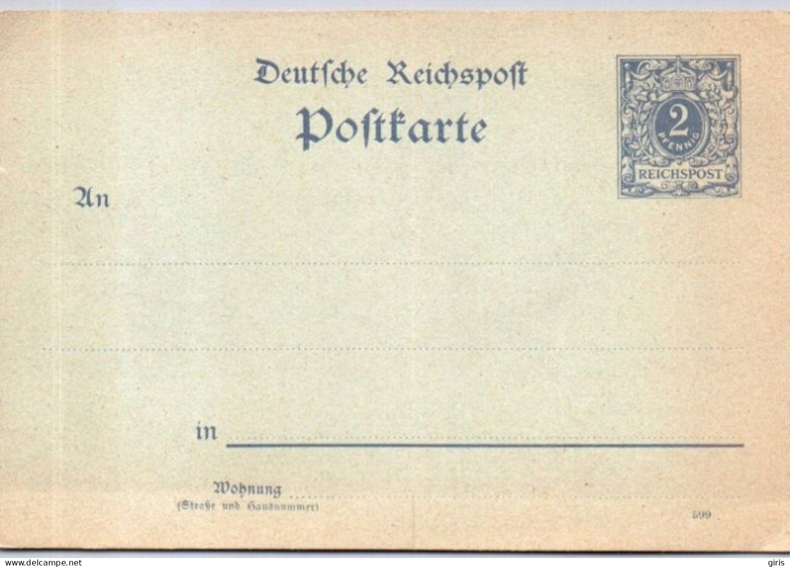 Allemagne - Postkarte Deutches Reich 2 Pfennig - Neu - Sonstige & Ohne Zuordnung