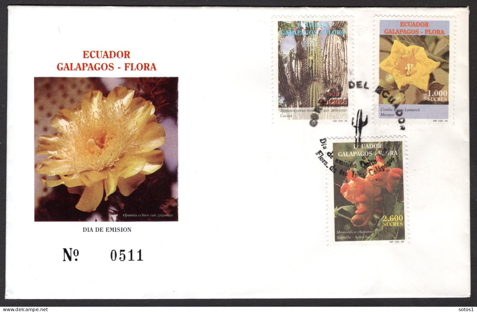 ECUADOR Mi. 2390/2392 FDC 1998 -0511 - Equateur