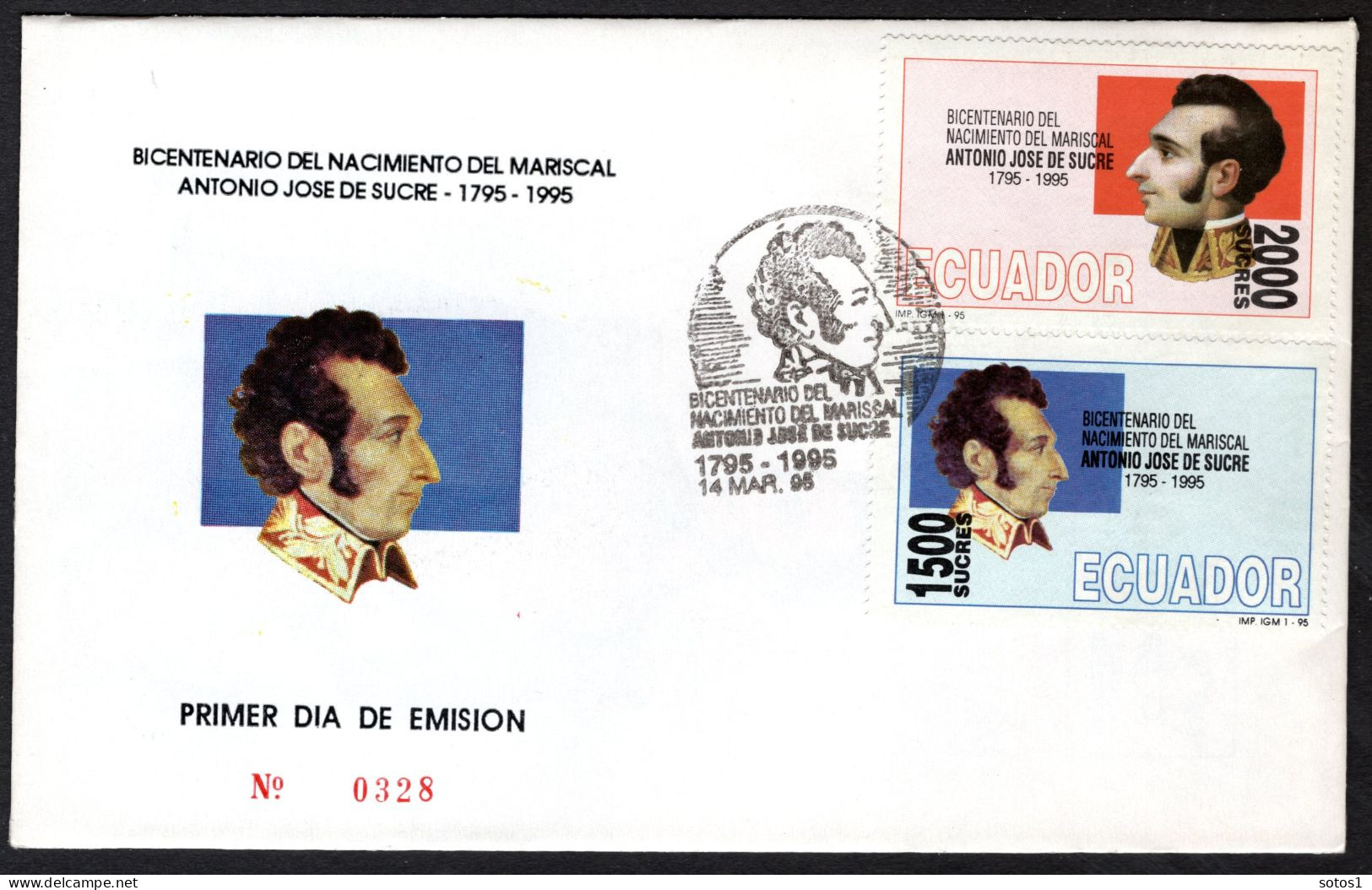 ECUADOR Mi. 2287/2288 FDC 1995 -328 - Ecuador