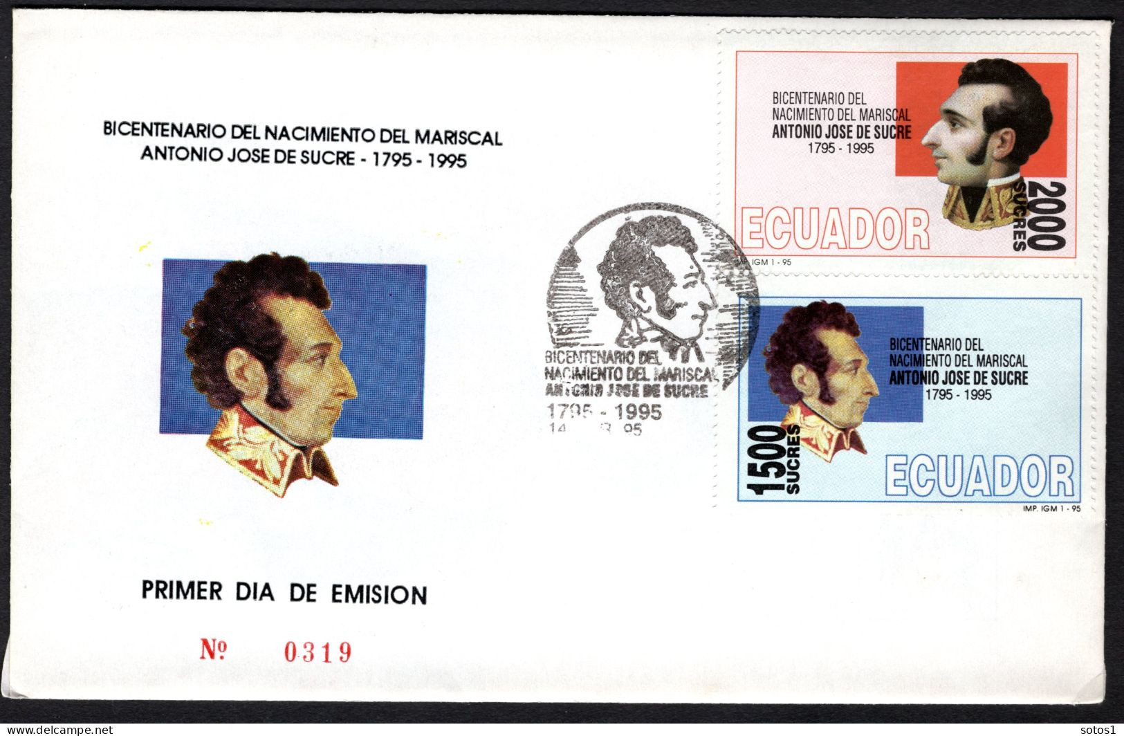 ECUADOR Mi. 2287/2288 FDC 1995 -319 - Equateur