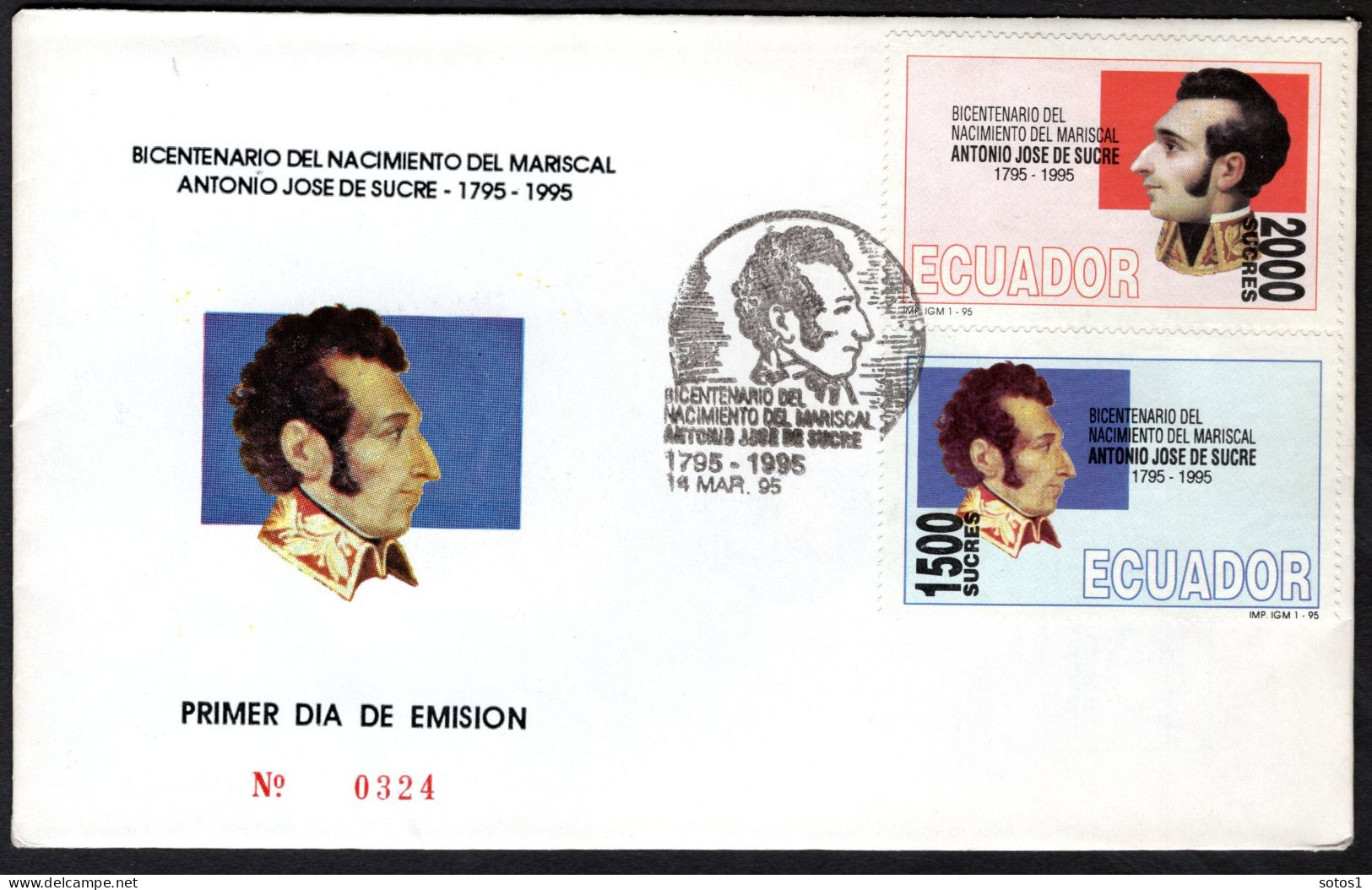 ECUADOR Mi. 2287/2288 FDC 1995 -324 - Ecuador