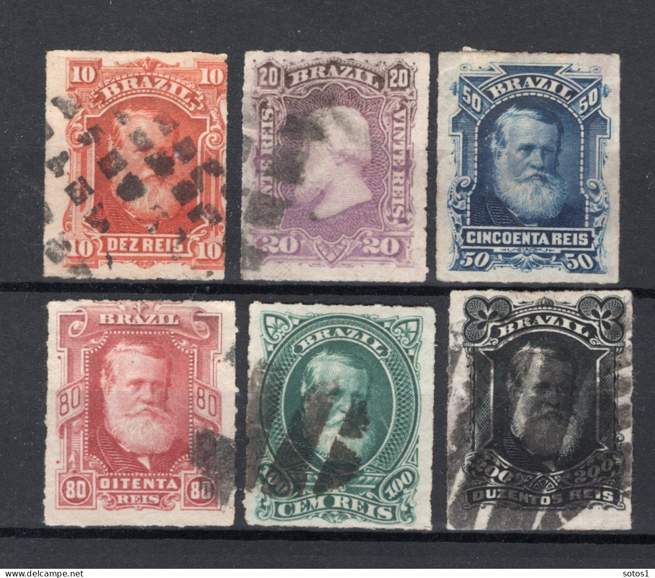 BRAZILIE Yt. 37/42° Gestempeld 1878-1879 - Used Stamps