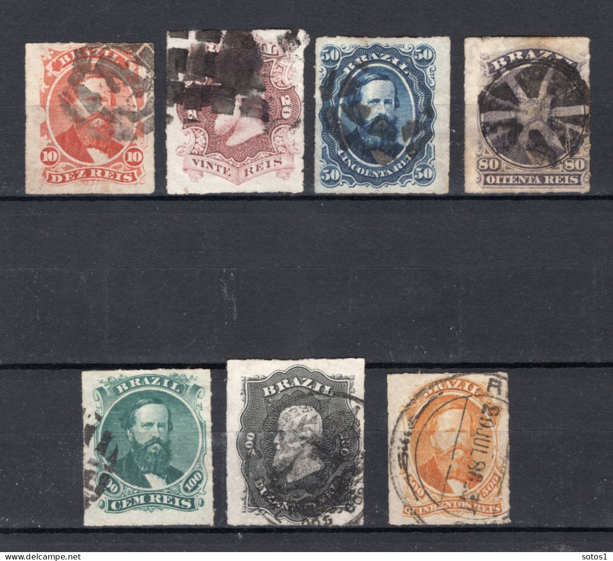 BRAZILIE Yt. 30/36° Gestempeld 1876-1877 - Used Stamps