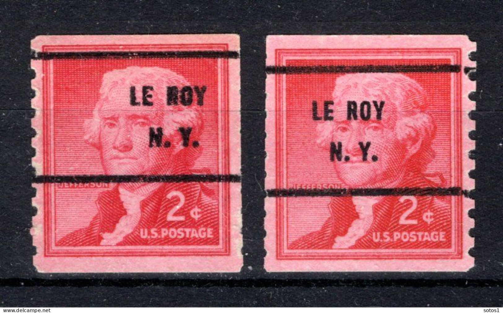 UNITED STATES Yt. 588a (*) Precancelled Le Roy N.Y. 2 St. - Precancels