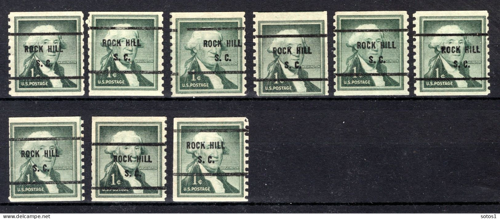 UNITED STATES Yt. 587a (*) Precancelled Rock Hill S.C.9 St. - Préoblitérés