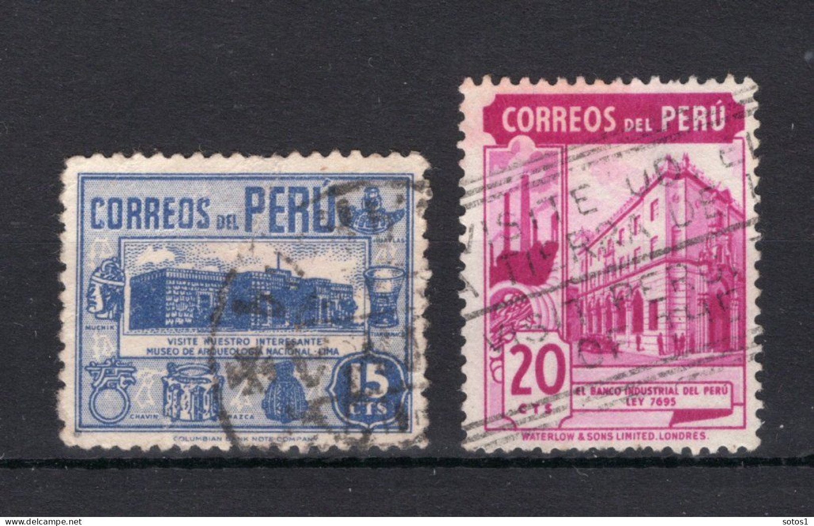 PERU Yt. 359/360° Gestempeld 1938 - Pérou