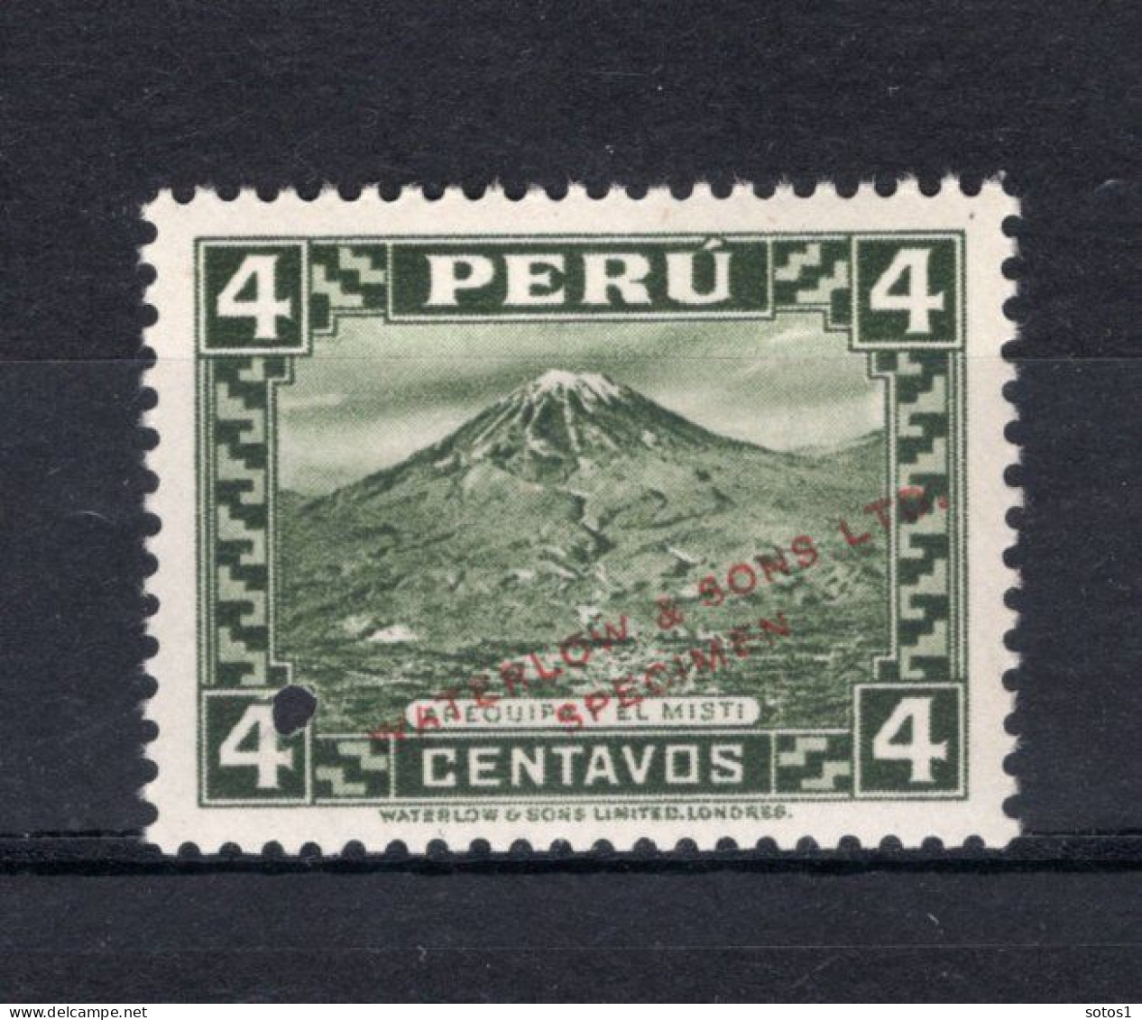 PERU 4c Groen MNH SPECIMEN 1934 - Peru