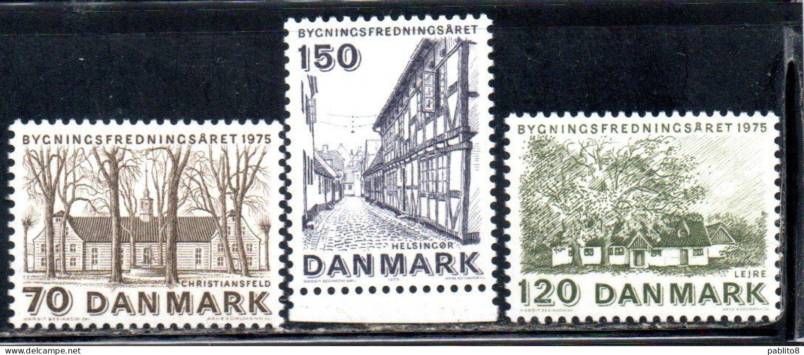 DANEMARK DANMARK DENMARK DANIMARCA 1975 EUROPEAN ARCHITECTURAL HERITAGE YEAR COMPLETE SET SERIE COMPLETA MNH - Nuovi