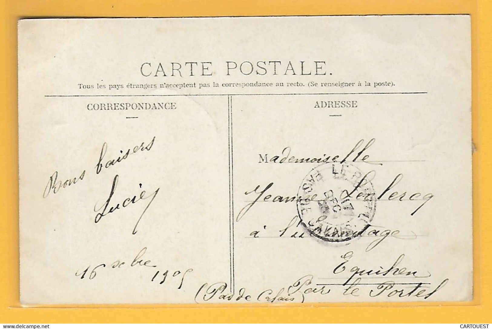 CPA NOGENT SUR MARNE - BUSTE De WATTEAU 1905 ( Peu Commune ) Cachet AMBULANT - Nogent Sur Marne