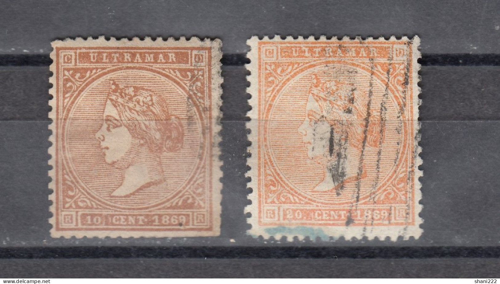 Cuba (Antillas) 1869 - 10, 20c, Vf Used (e-506) - Kuba (1874-1898)