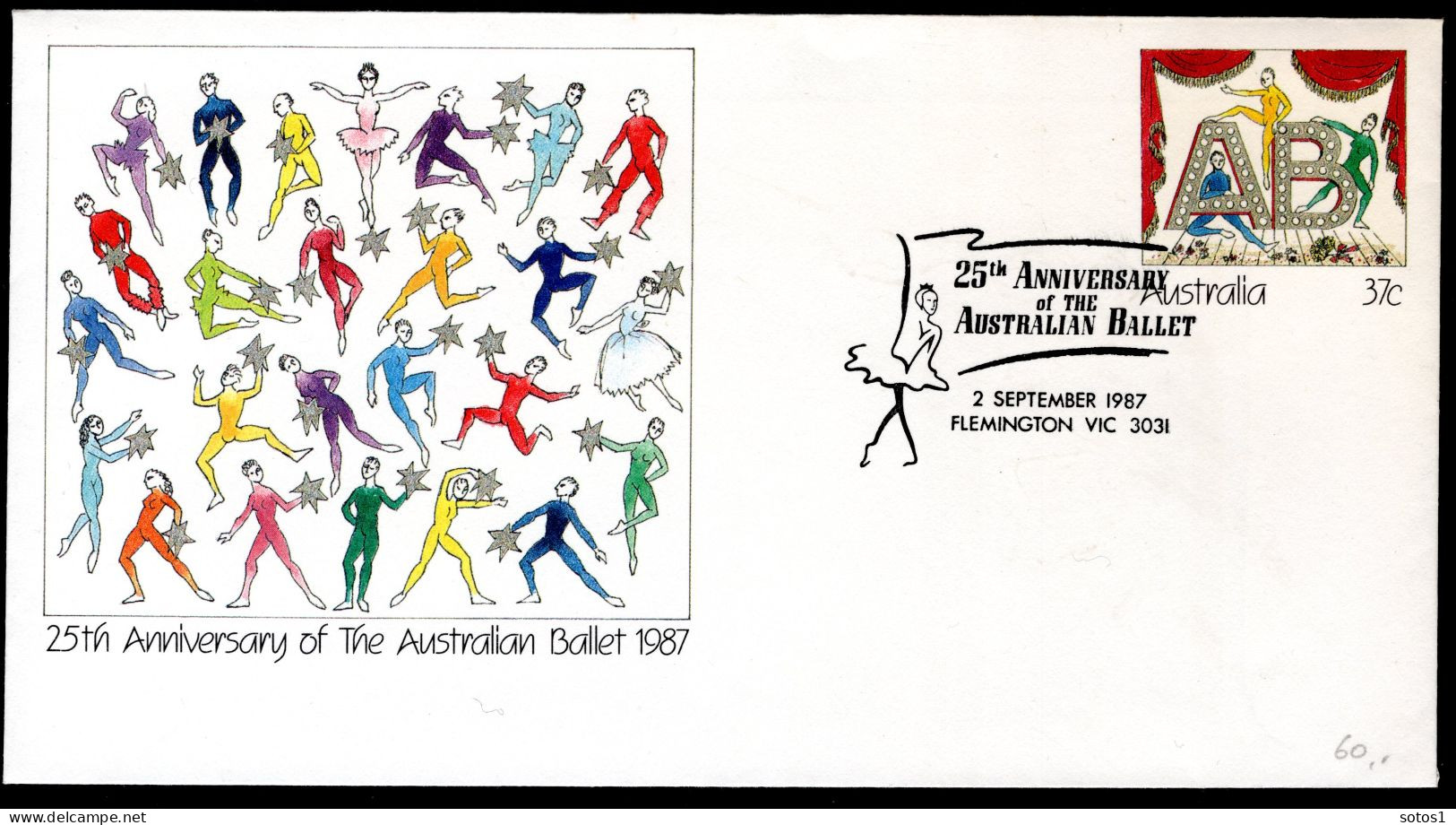AUSTRALIA Yt. 25th Anniversary Of The Australian Ballet 2 Sept. 1987 - Lettres & Documents
