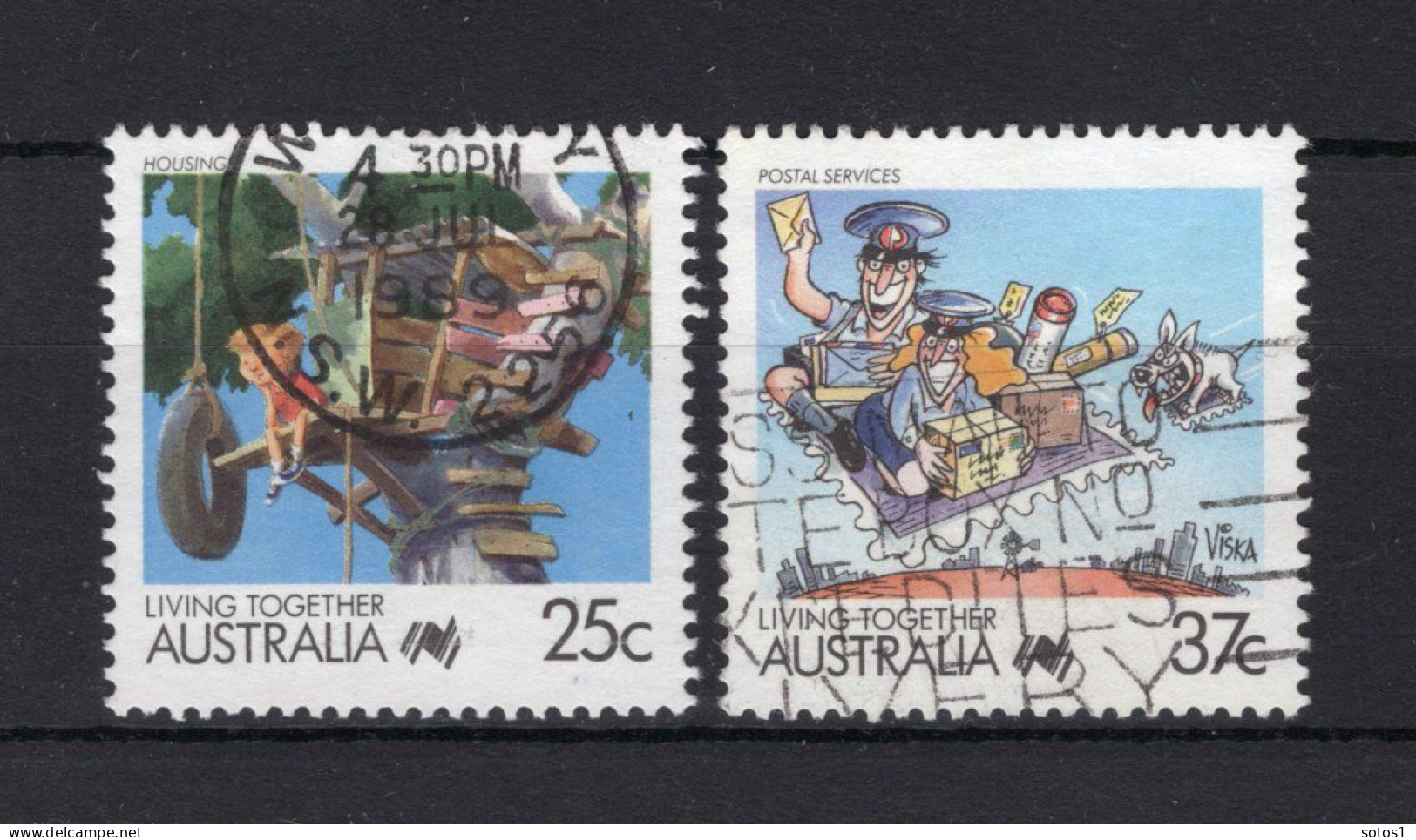 AUSTRALIA Yt. 1055/1056° Gestempeld 1988 - Usati