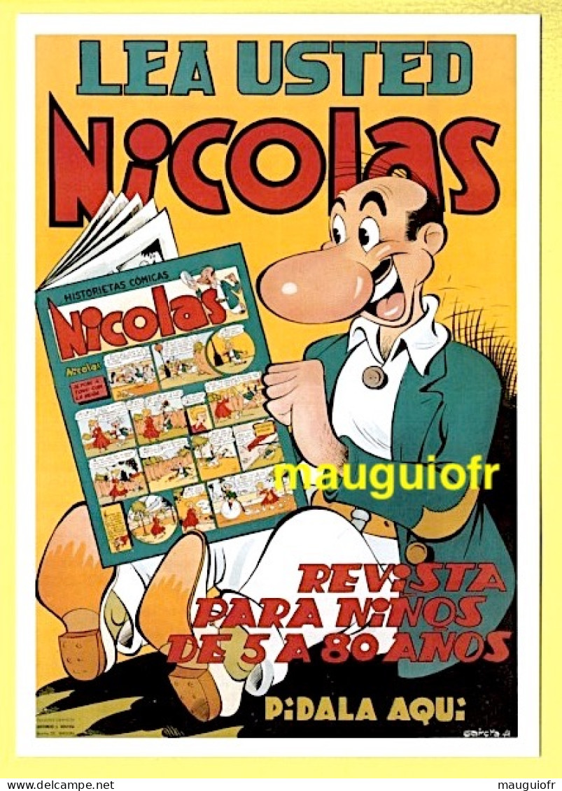 PUBLICITÉ / REPRODUCTION D'ANCIENNES AFFICHES / COMICS : BANDES DESSINÉES NICOLAS / BD / ESPAGNE - Advertising