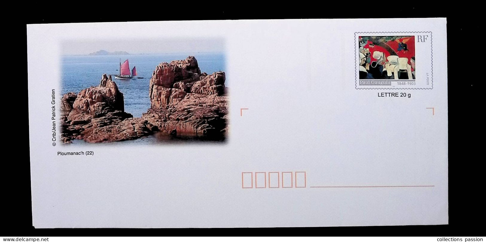 Lettre Prioritaire 20 Gr., Entier Postal, Prêt à Poster, France, Neuf, P. Gauguin, Ploumanac'h, 22, Frais Fr: 1.85 E - Prêts-à-poster:  Autres (1995-...)