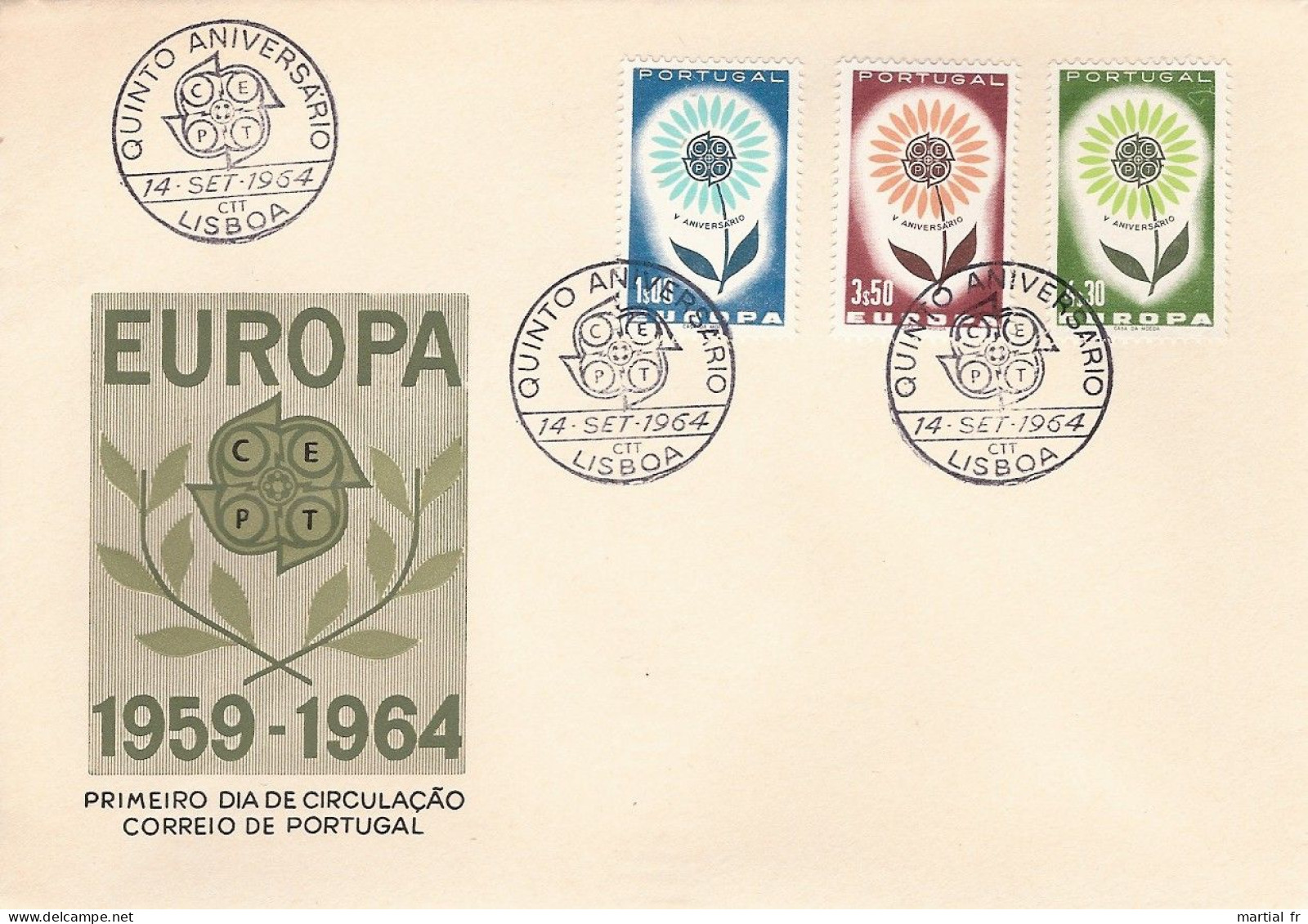 PORTUGAL EUROPA CEPT 1964 FDC ERSTTAG 1 ER JOUR LISBOA LISBONNES PRIMEIRO DIA DE CIRCULACAO - 1964