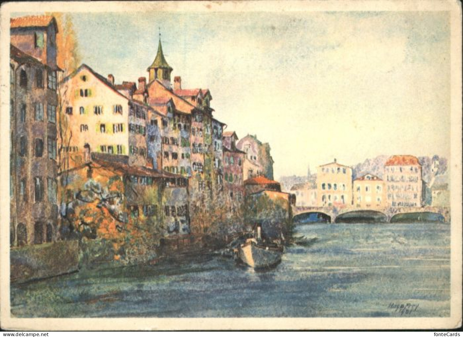 10875376 Zuerich Zuerich Bruecke Kuenstler Hugo Frey X Zuerich - Sonstige & Ohne Zuordnung