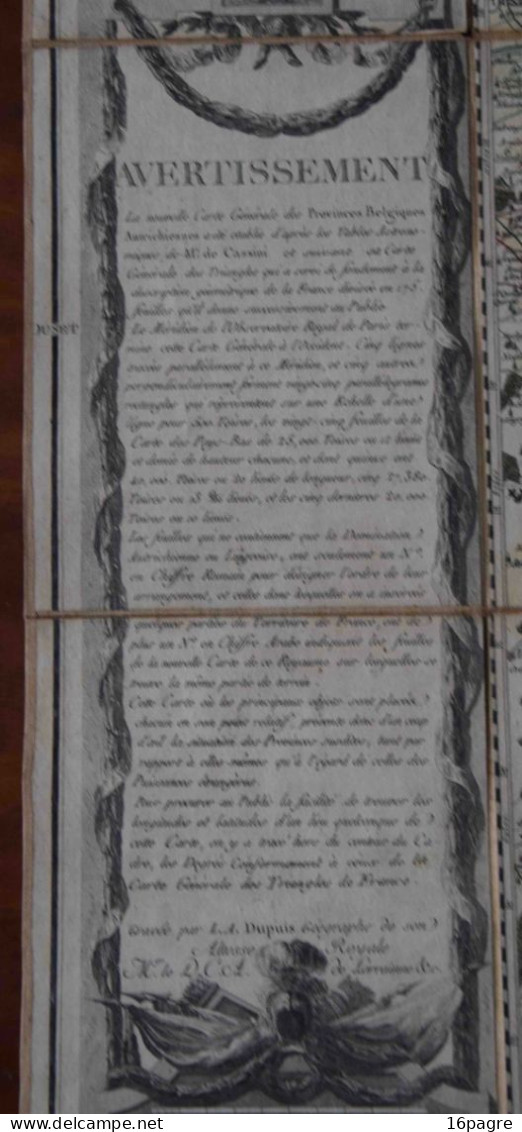 TRÈS RARE CARTE ENTOILÉE PROVINCES AUTRICHIENNES DES PAYS-BAS. 1777. HOLLANDE, LIÈGE, STAVELOT, BELGIQUE - Geographical Maps