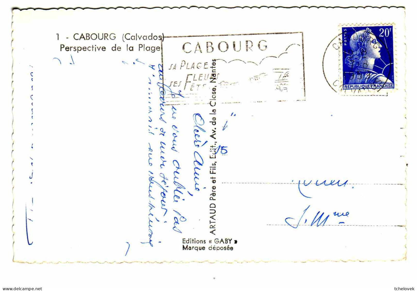 (14). Cabourg. 1. Perspective De La Plage 1959 - Cabourg