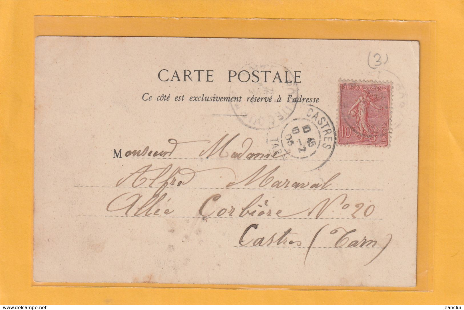 SAINT-FERREOL  .  LA GERBE ( MONTAGNE NOIRE ) CARTE TRES ANIMEE . DOS NON DIV AFFR AU VERSO LE 10-2-1905 .  2 SCANNES - Saint Ferreol