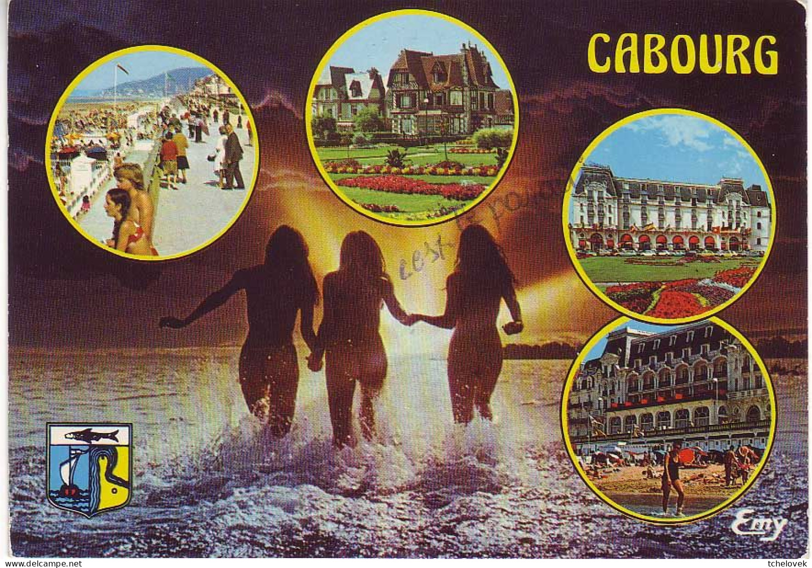 (14). Cabourg. 3653 écrite 1984 & 10.14.0080 La Plage Baigneuses Nues - Cabourg