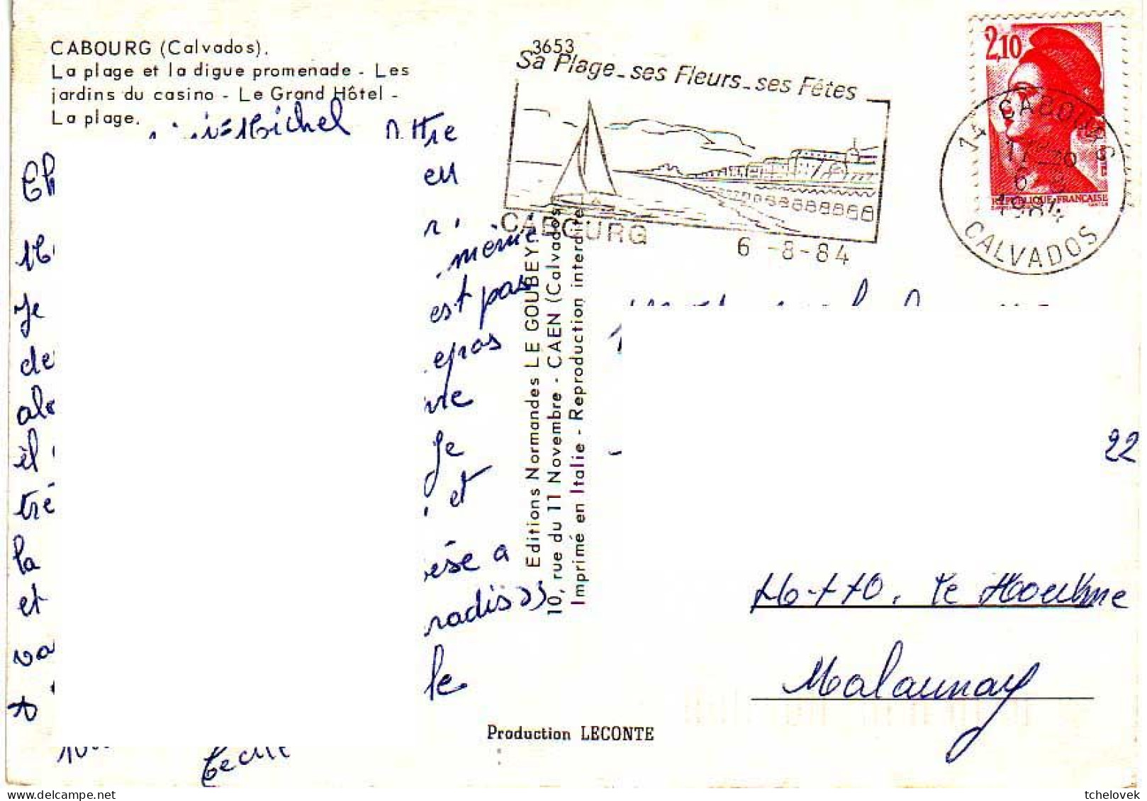 (14). Cabourg. 3653 écrite 1984 & 10.14.0080 La Plage Baigneuses Nues - Cabourg