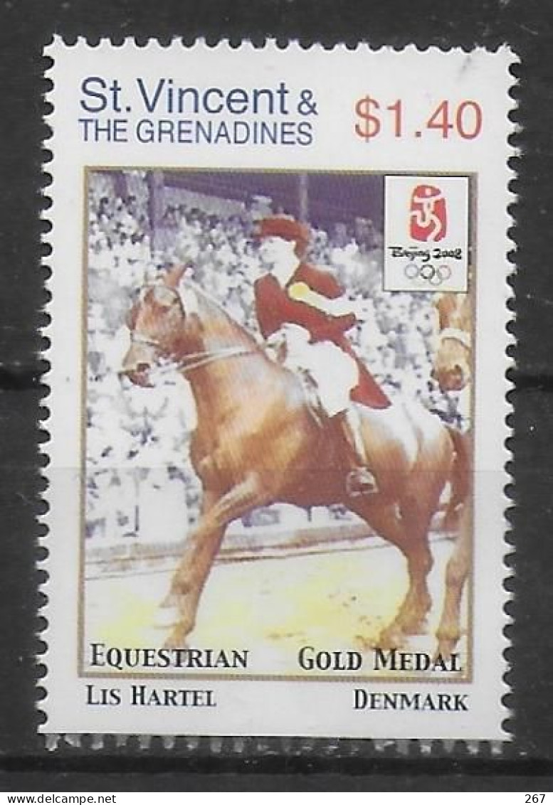 SAINT VINCENT   N° 5069  * *   Jo 2008 Hippisme Lis Hartel - Hippisme