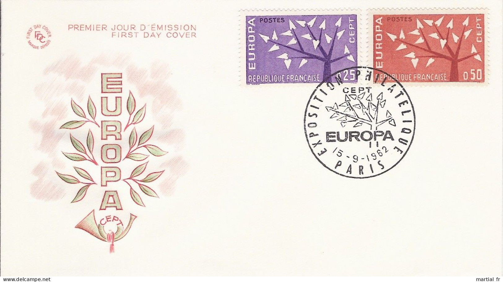 FRANCE FRANKREICH FRANCIA  EUROPA CEPT 1962 FDC ERSTTAG 1 ER JOUR PARIS - 1962