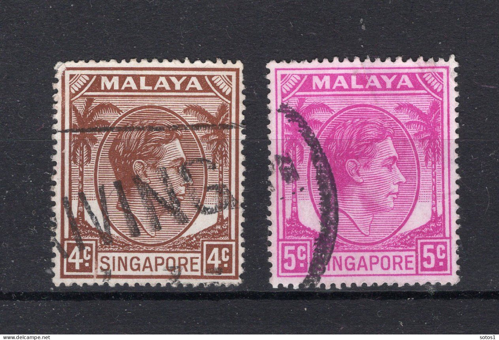 MALAYA SINGAPORE Yt. 4/5° Gestempeld 1948-1950 - Singapore (...-1959)