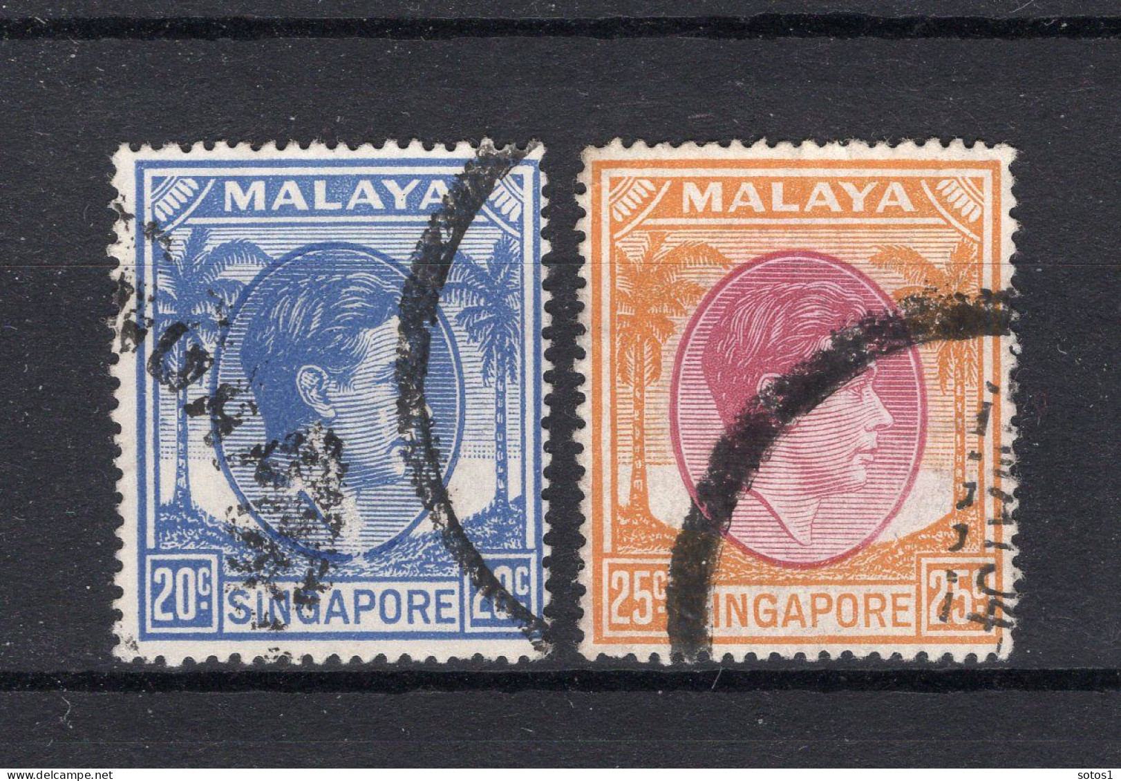 MALAYA SINGAPORE Yt. 13/14° Gestempeld 1948-1950 - Singapur (...-1959)