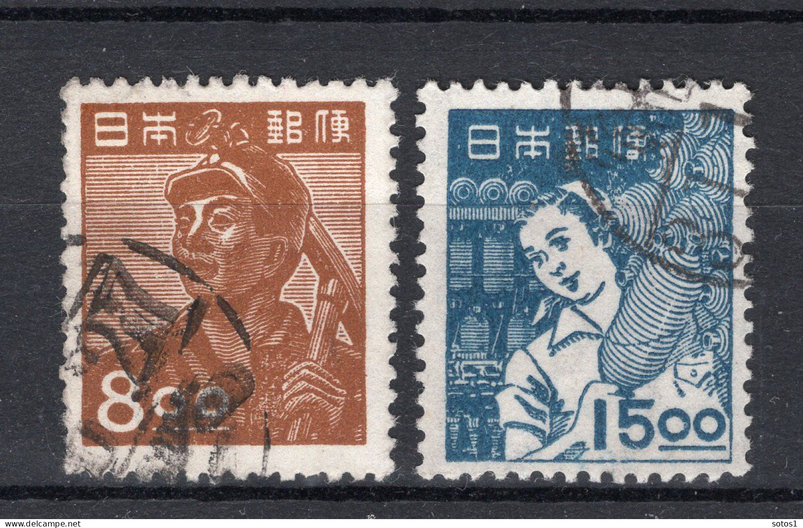 JAPAN Yt. 397/398° Gestempeld 1948-1949 - Gebraucht