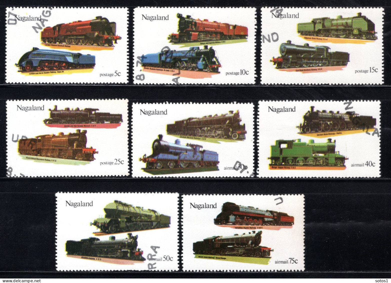 INDIA NAGALAND Steam Locomotives 1974 - Used Stamps