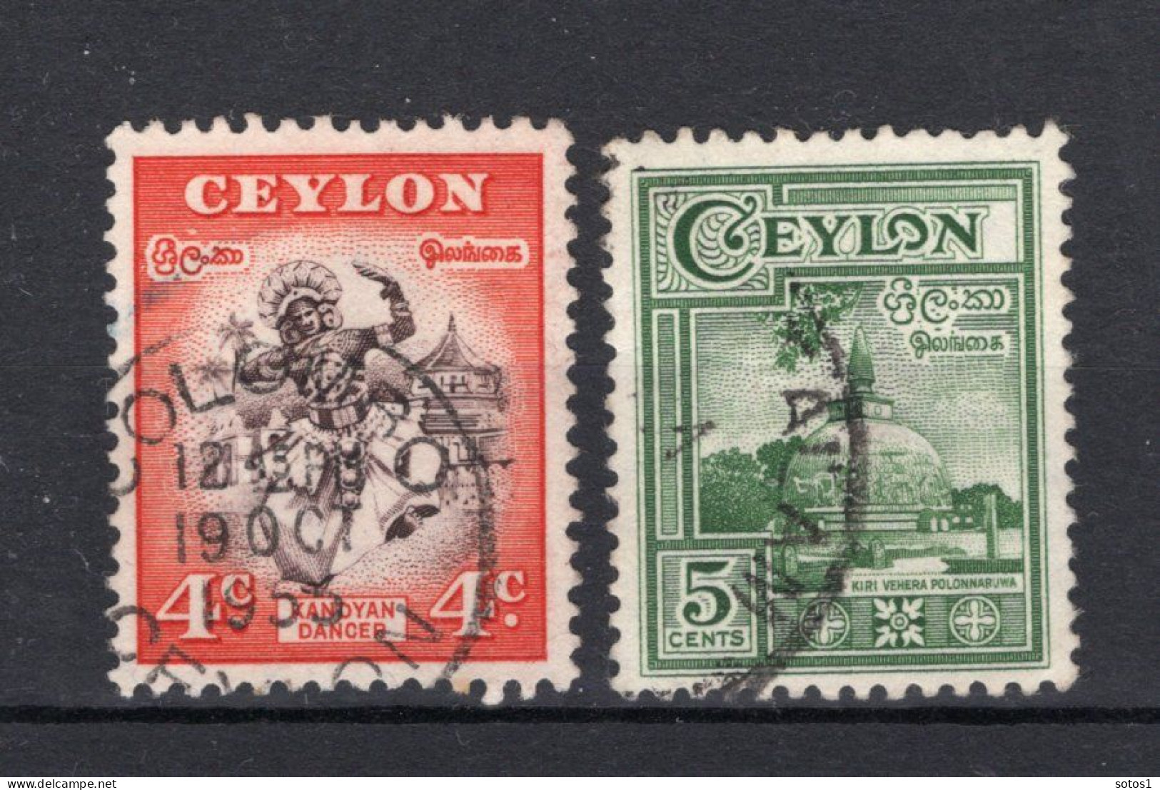 CEYLON Yt. 280/281° Gestempeld 1950 - Sri Lanka (Ceylan) (1948-...)