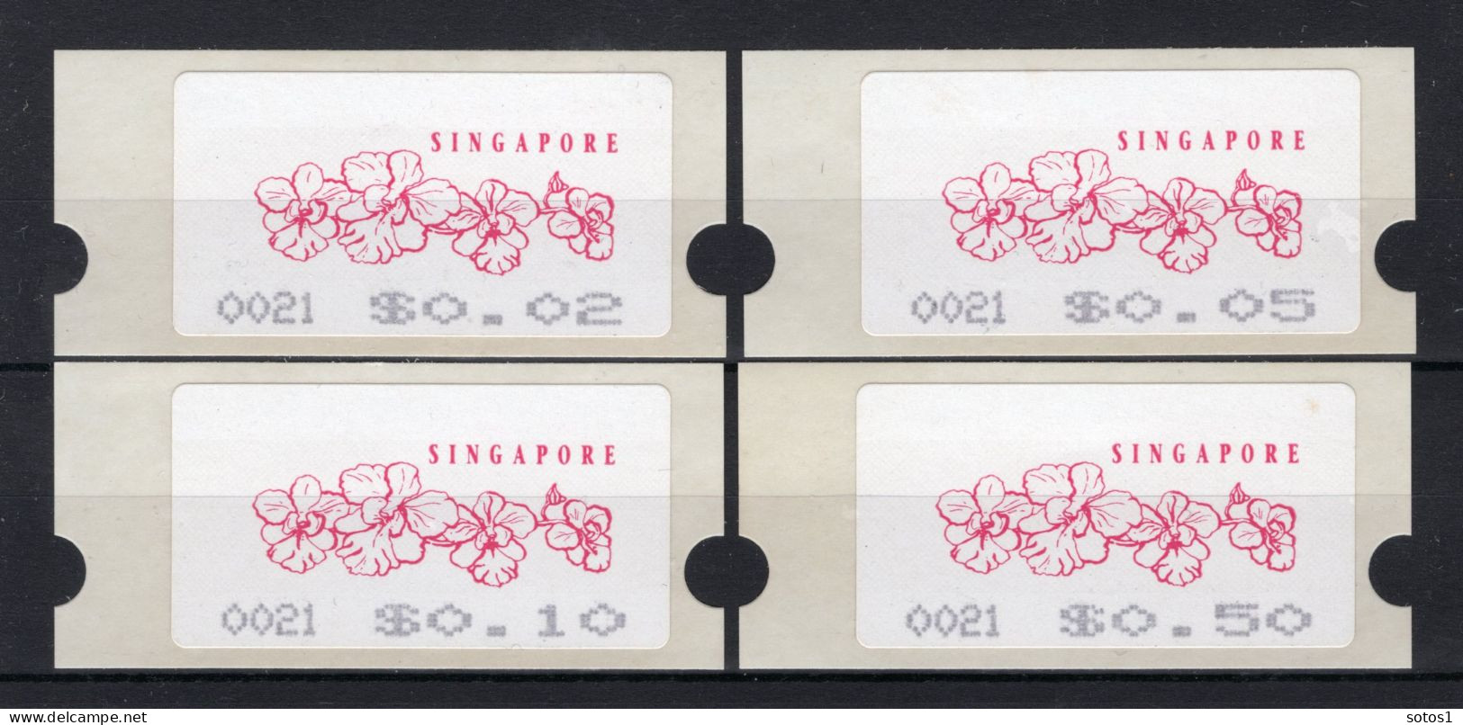 SINGAPORE Yt. D7 MNH Automaat 0,02-0,50 1995 - Singapore (1959-...)
