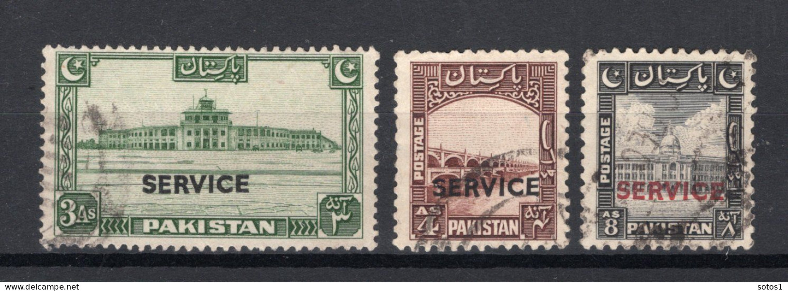 PAKISTAN Yt. S20/22° Gestempeld Dienstzegel 1948 - Pakistan