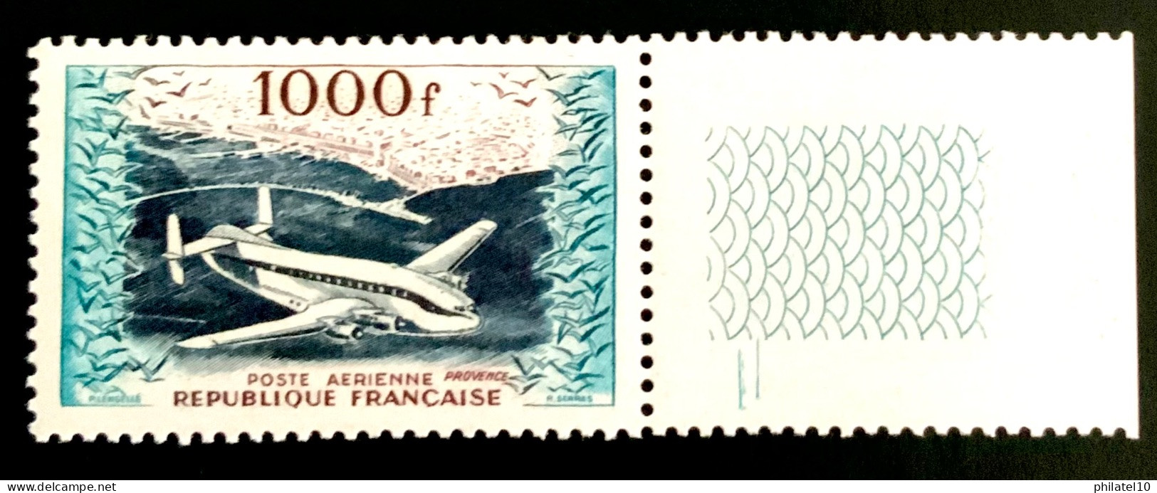 1954 FRANCE N 33 - POSTE AERIENNE LE PROVENCE 1000f - NEUF** - 1927-1959 Mint/hinged
